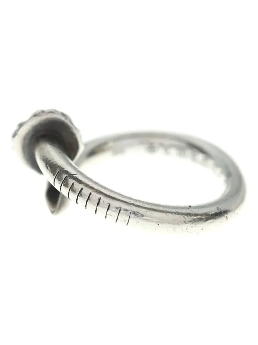 Chrome Hearts Nail Crsball Cross Ball Ring Silver